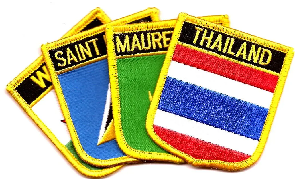 Wholesale Subdued Custom Hook and Loop Embroidered Iron on Lockrand Patches Usa American Flag Patch