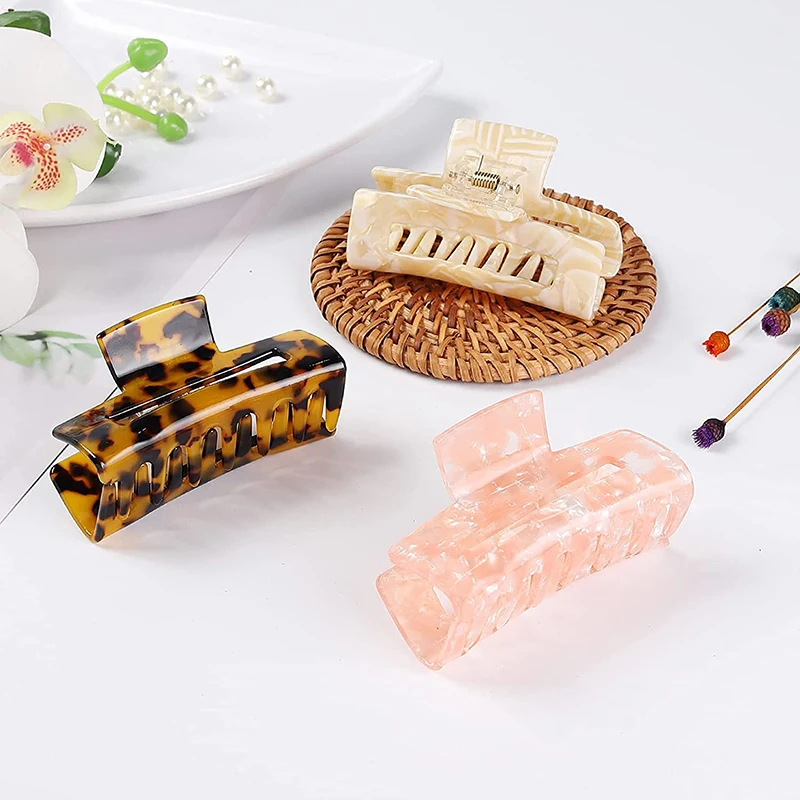 Song May Aceticacid Plate Korean Net Red Retro Tortoise Shell Hair Accessories Girl Hair Claw Clips Large Hairpin 16 Colors 5-7days 00