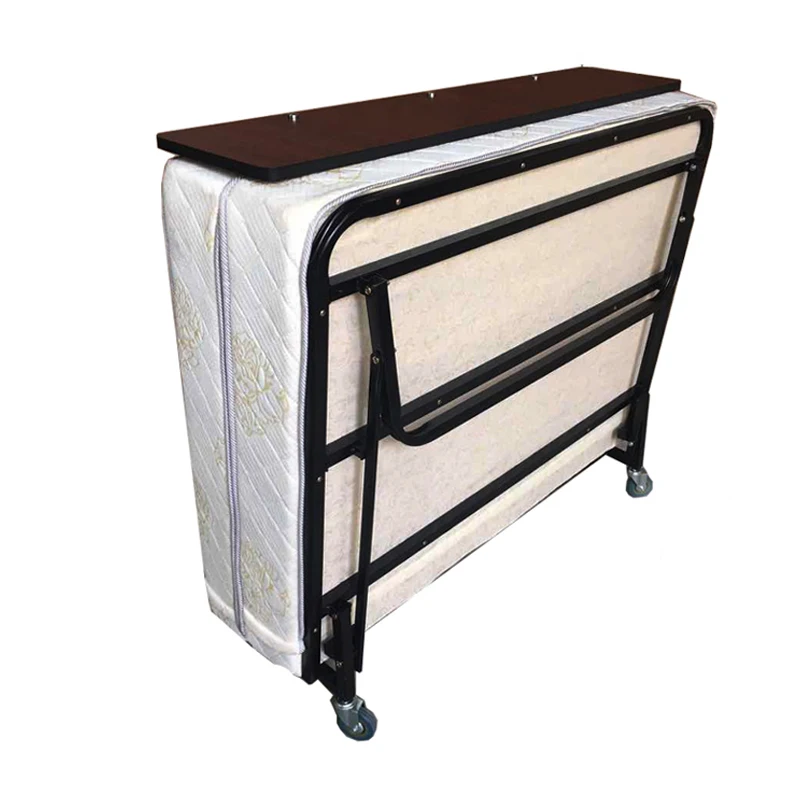 Wholesale Folding Bed Mattress Bed Frame Portable Foldable Roll Away Adult Bed for Guest Memory Foam Mattress