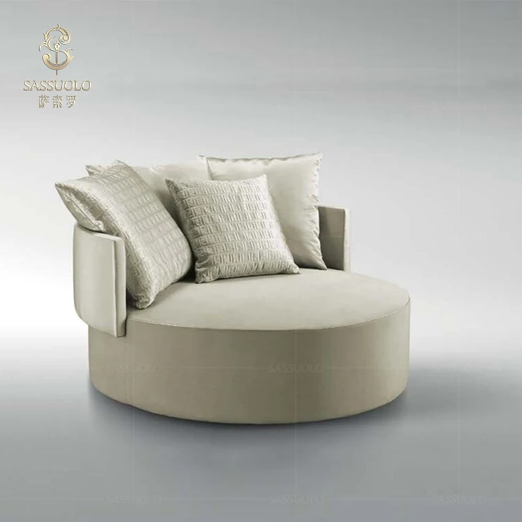 Sassuolo Italian post-modern white floor chair comfortable single recliner chair living room corner sofa