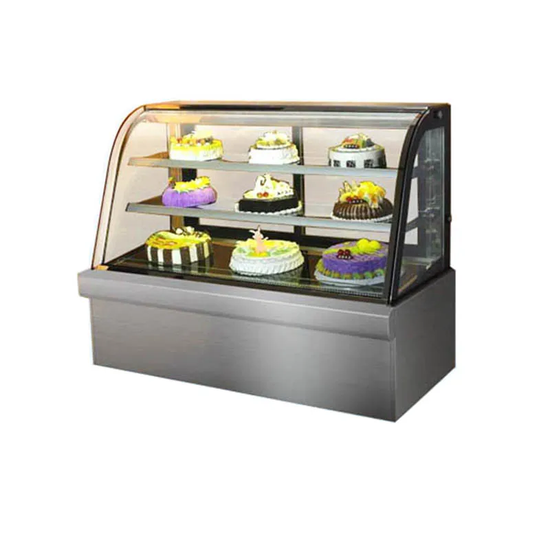 Лучшая Деллинг Холодильная витрина для тортов подставка выпечки счетчик чиллер морозильник с изогнутым стеклом