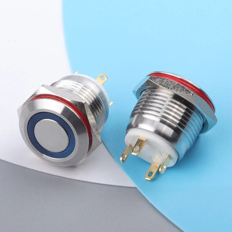 16mm 4pin high with ring light 3.3V 5V 12V 24V button switch emergency button