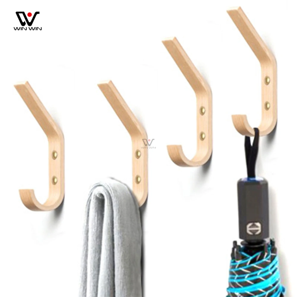 Wholesale 100% Natural Decorative Natural Wooden Wall Mounted Coat Hook