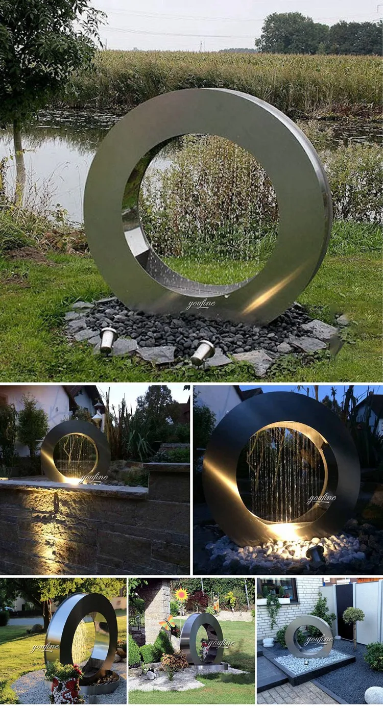  Statue Stainless Steel Sculpture Fountain