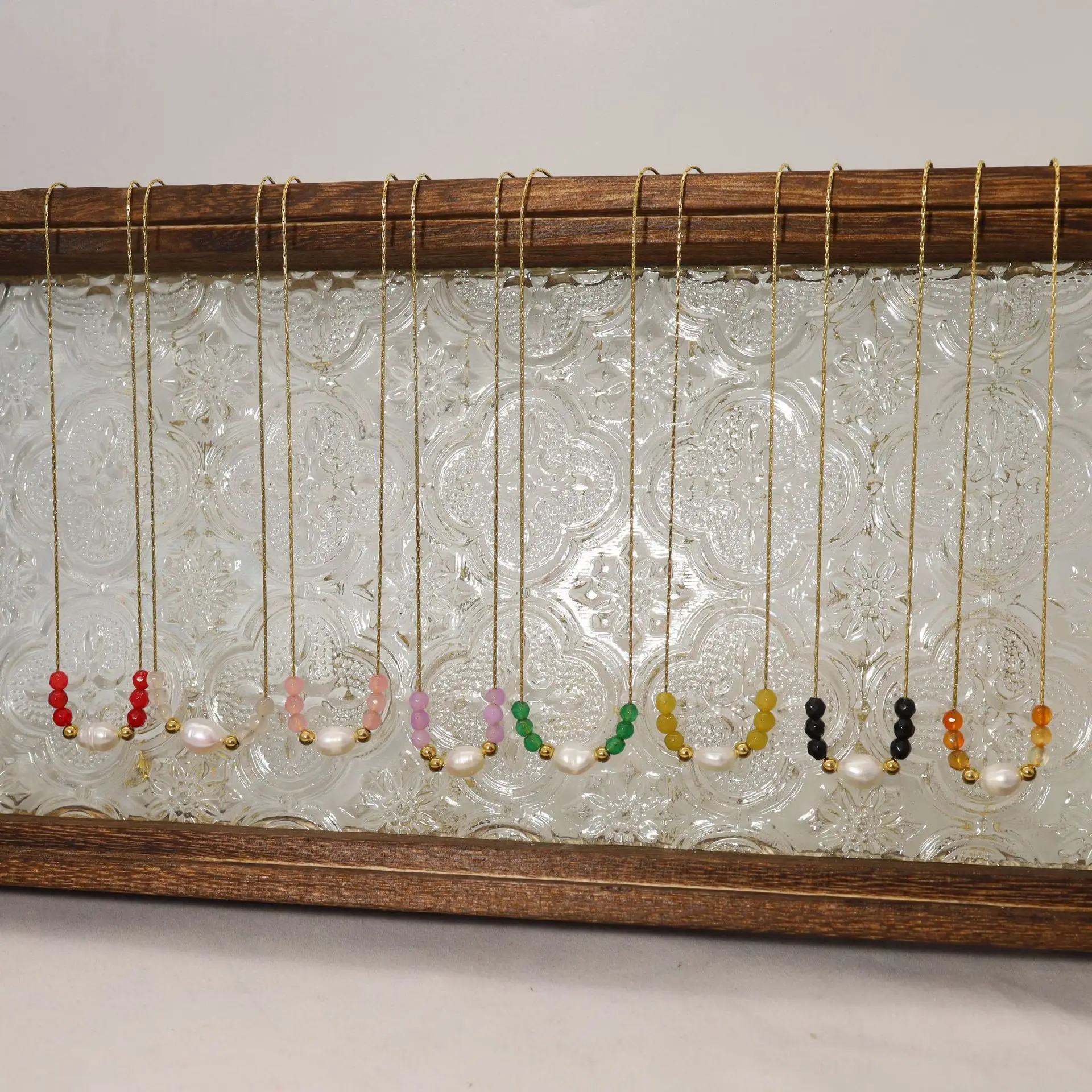 Vershal VSB1940 Freshwater Pearl Pendant Necklace 18k Gold Plated Stainless Steel Non Fading Necklace