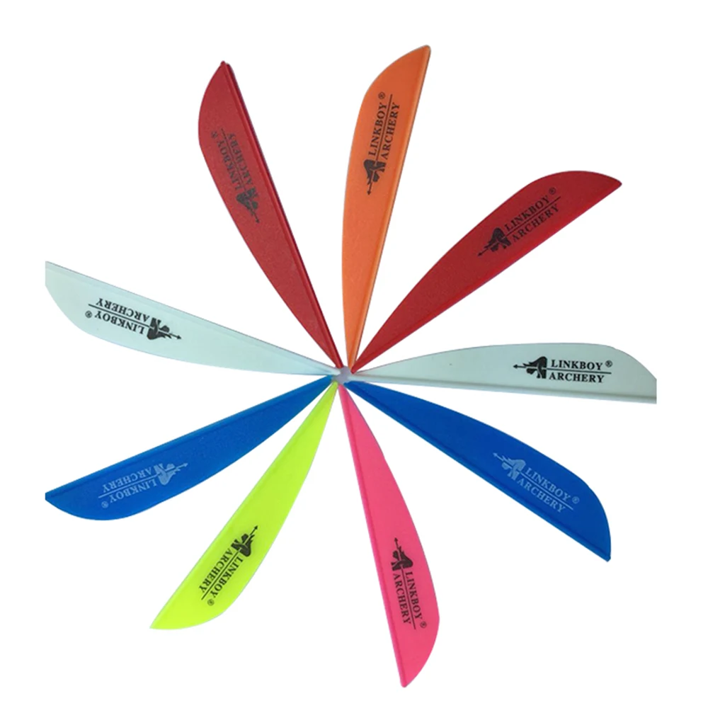 Linkboy Archery  Arrow Vanes 3Inch Plastic Fletching Feather for ID 6.2mm Shaft Compound Bow Hunting and Shooting