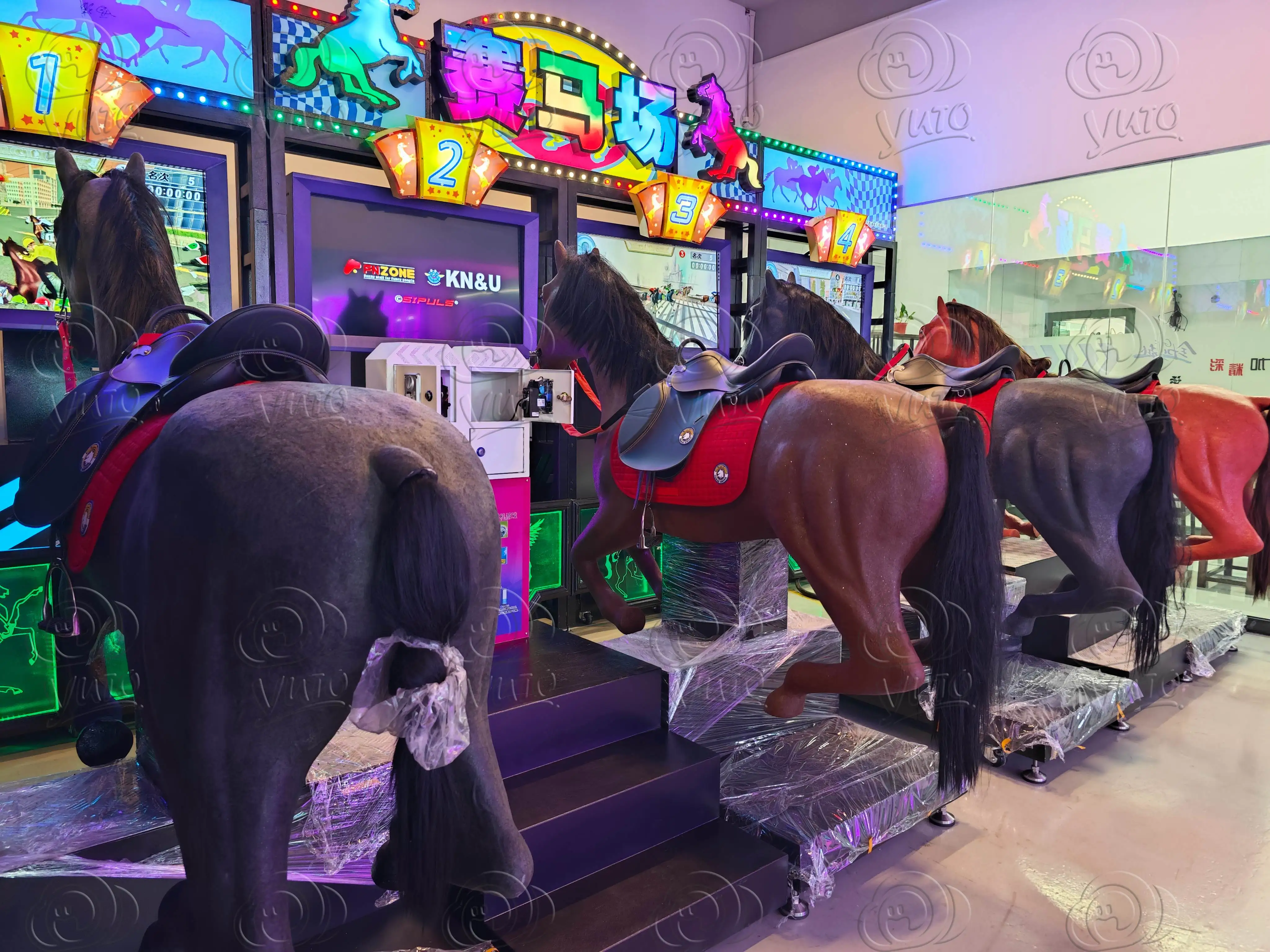 Factory Price GoGo Jockey 4P Horse Riding Simulator Game Machine For Sale|Best Horse Arcade Game Machine Manufacturer From China