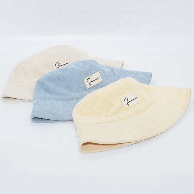 Corduroy fabric bucket cap strip fabric fisherman hat Amazon hot sale bucket cap