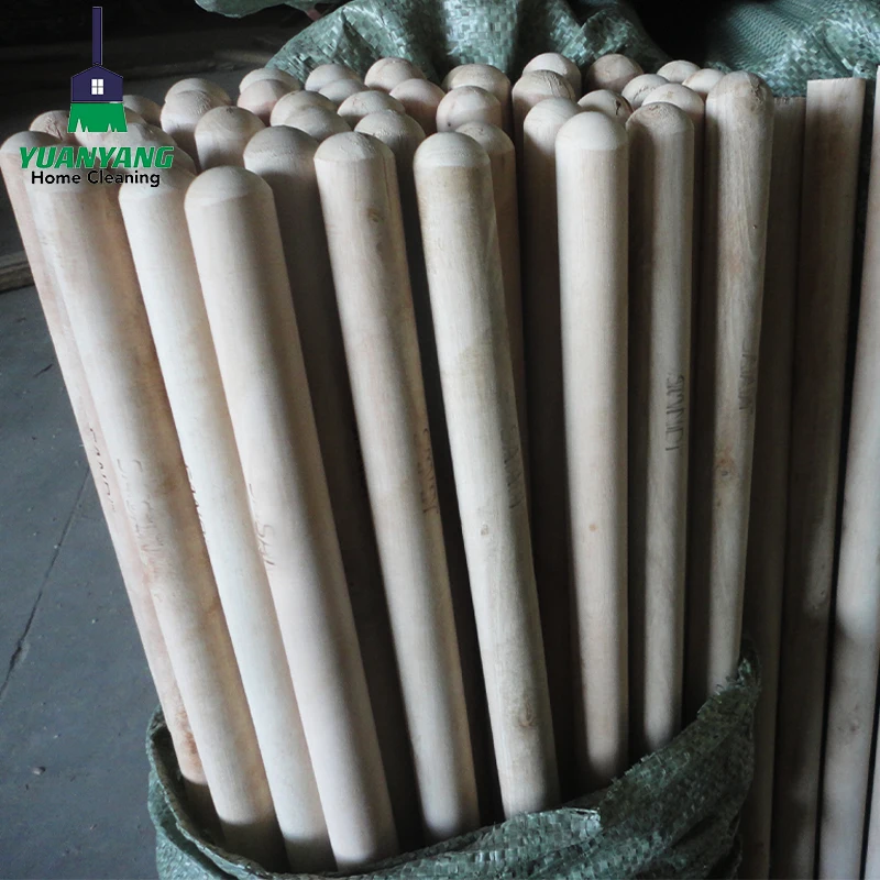 Hot sales cheapest natural wooden broomstick mop handle wood pole for household cleaning tools