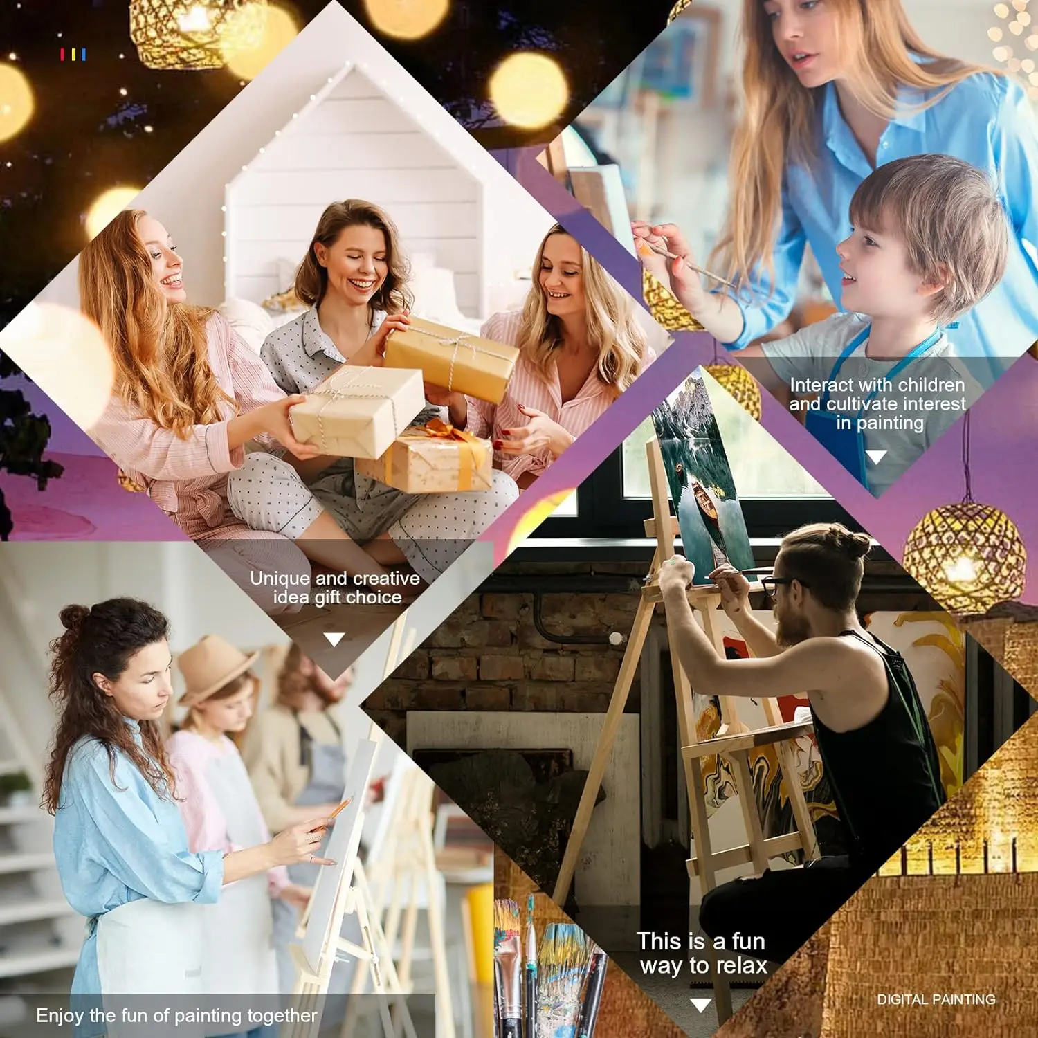 Custom Paint by Numbers Kits Adults Kids Acrylic Brushes Canvas DIY Oil Painting Portrait Picture Photo Animal Wall Art Decor