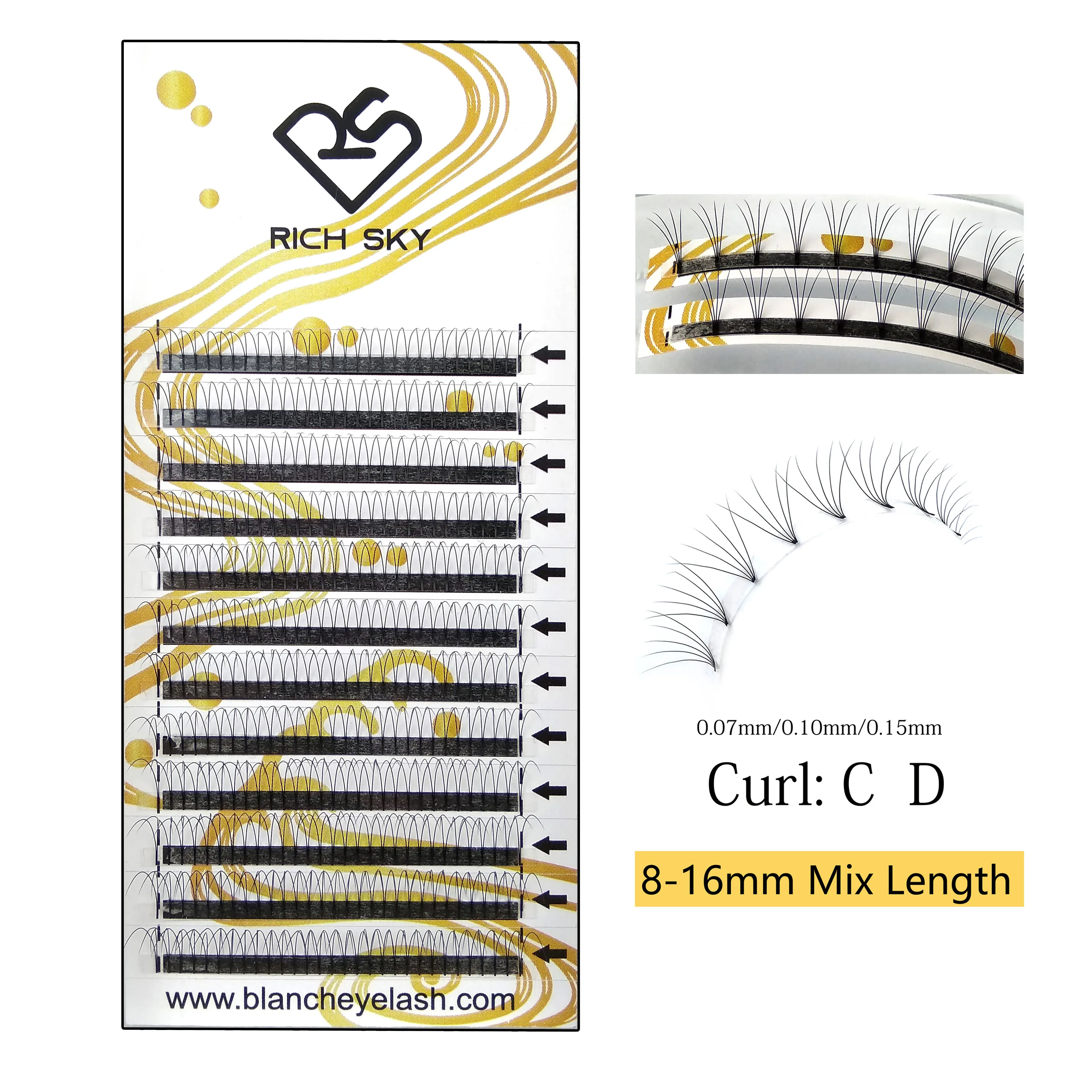 
 Частная торговая марка корейский ПБТ волокно шелк органический Премиум готовый объем веер наращивание ресниц  