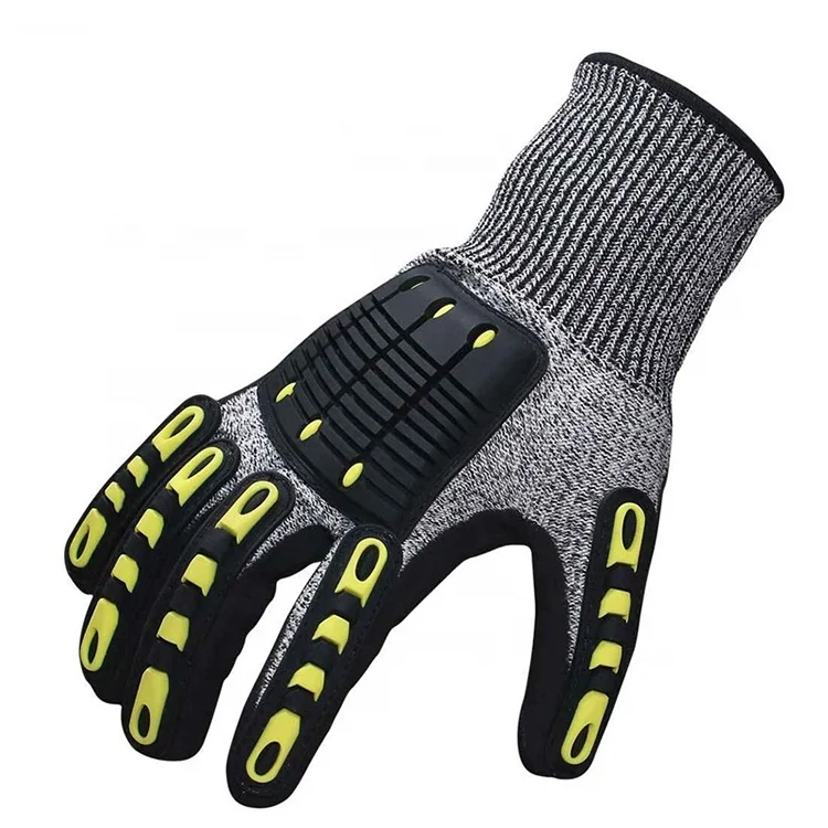 13Ge Hppe Shell Mechanic Gloves Anti-cut Oil And Gas Level 5 Cut Resistant Safety Glove