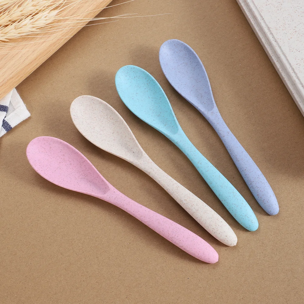 Eco friendly wheat straw spoon fork knife cutlery set wheat straw