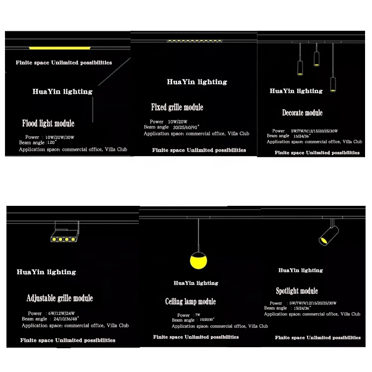48V 2700-6500K color changing Smart WiFi 2.4G Dimming  97Ra 6-40W linear track spotlight magnetic track light rail system