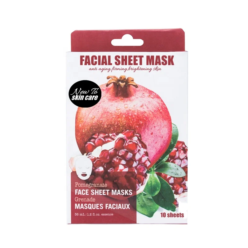 
2021 New Korean Style Face Care Pomegranate Antioxidant Anti Ageing Soothing Hydrating Facial Sheet Mask 