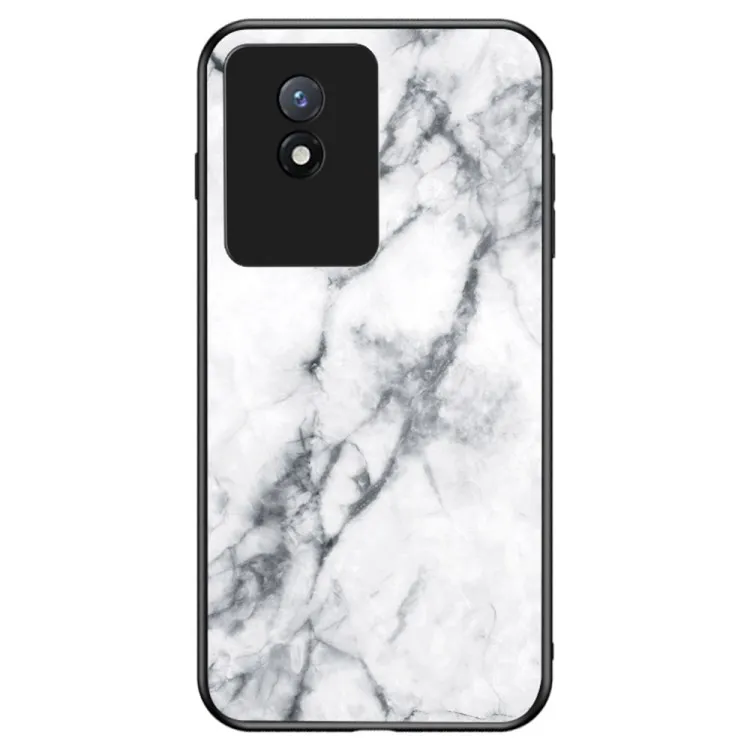 Hot Sale Tempered Glass Phone Back Cover For vivo Y02 V20 SE X Note V21e X80 Pro X70 Pro iQOO 10 Marble Case