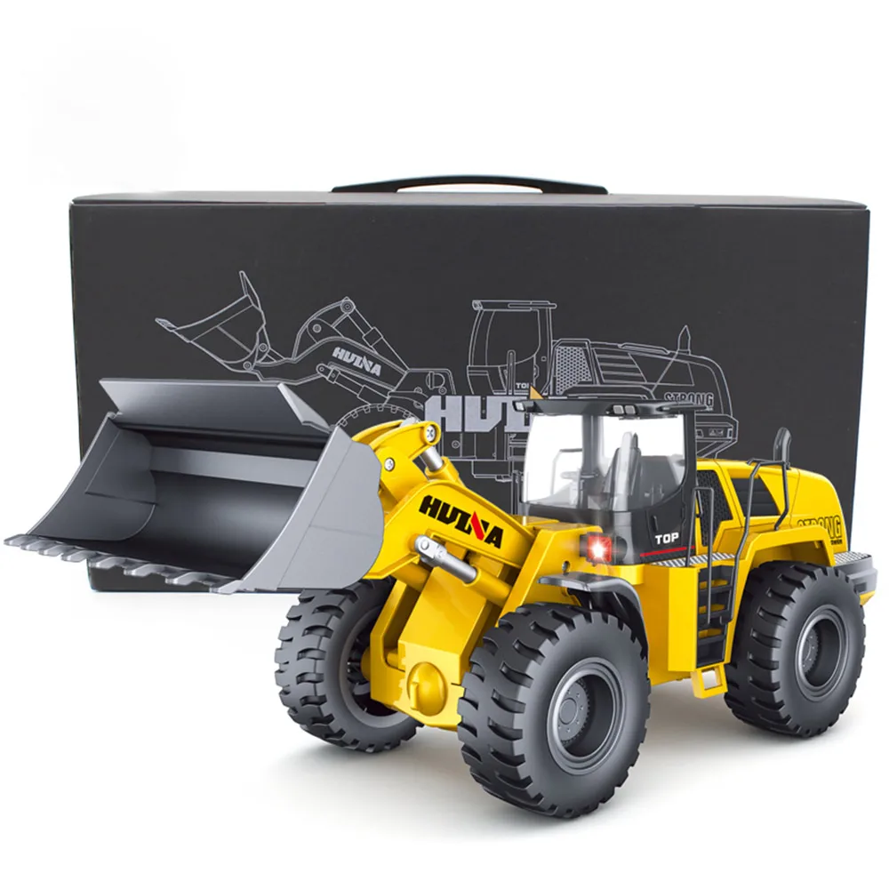 Huina 1583 1/14 Scale 10 Channels  RC Hobby Trucks 2.4Ghz  Metal Huina Excavator RC Truck alloy metal wheel loader model