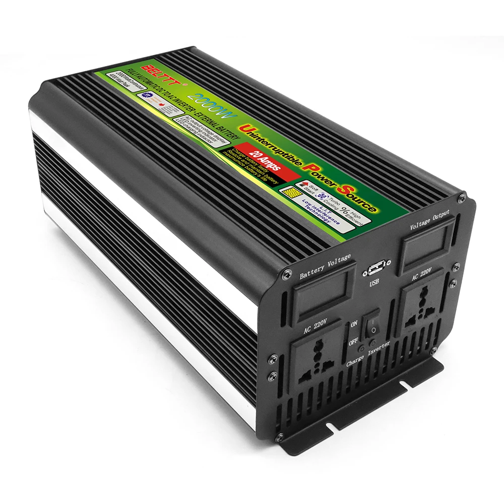 Original BELTTT off grid 12v to 220v UPS dc to ac modified sine wave inverter 2000 watts with charger