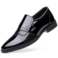 A070 Fashion Breathable Men Leather shoes large size Business dress shoes