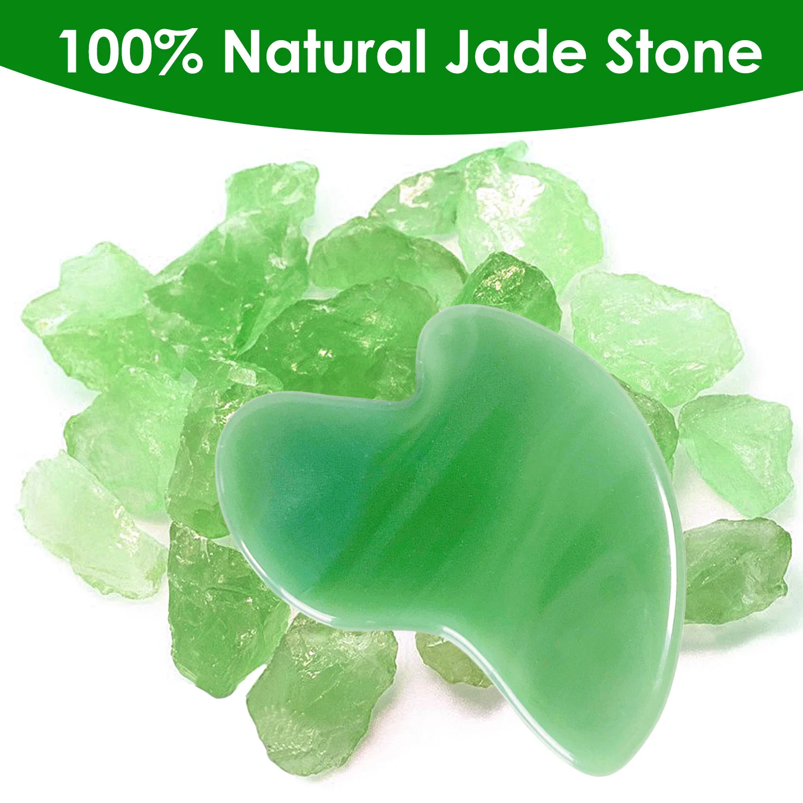 Custom Logo Heart Shape Gua Sha Board Jade Stone Gua Sha Facial Tool Face Massage SPA Acupuncture Therapy Facial Lifting Tool