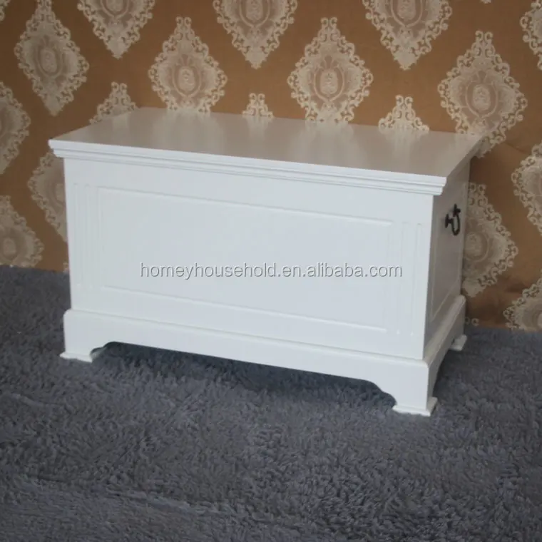 
2020 Wholesale Pink/White Wooden Toy Trunk Chest Children Home Large Wooden Toy Box 