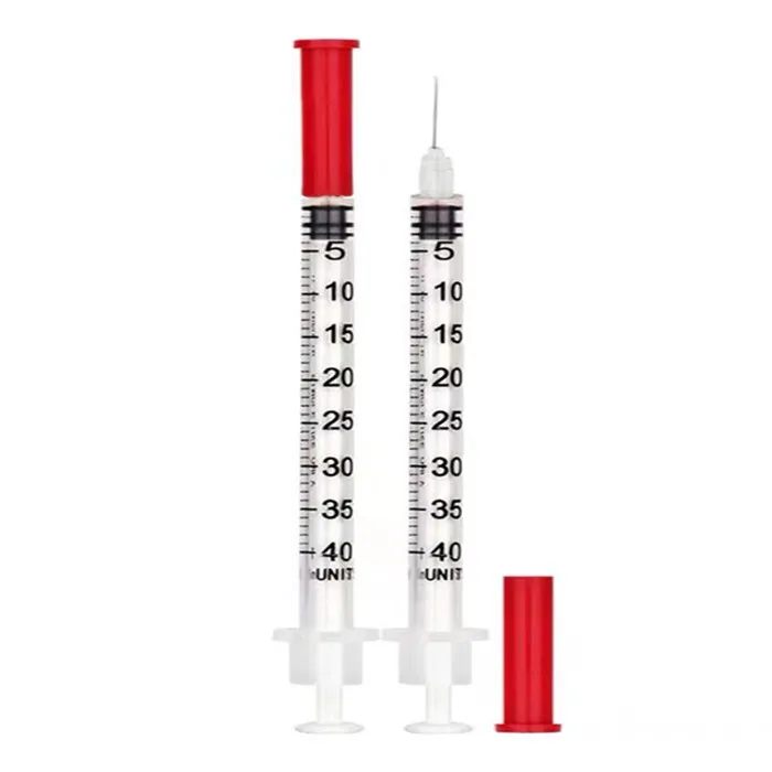Injection Device Factory Wholesale 0.3ml Pvc Disposable Medical Sterile Colored Insulinsyringe Safety Syringe With Needle