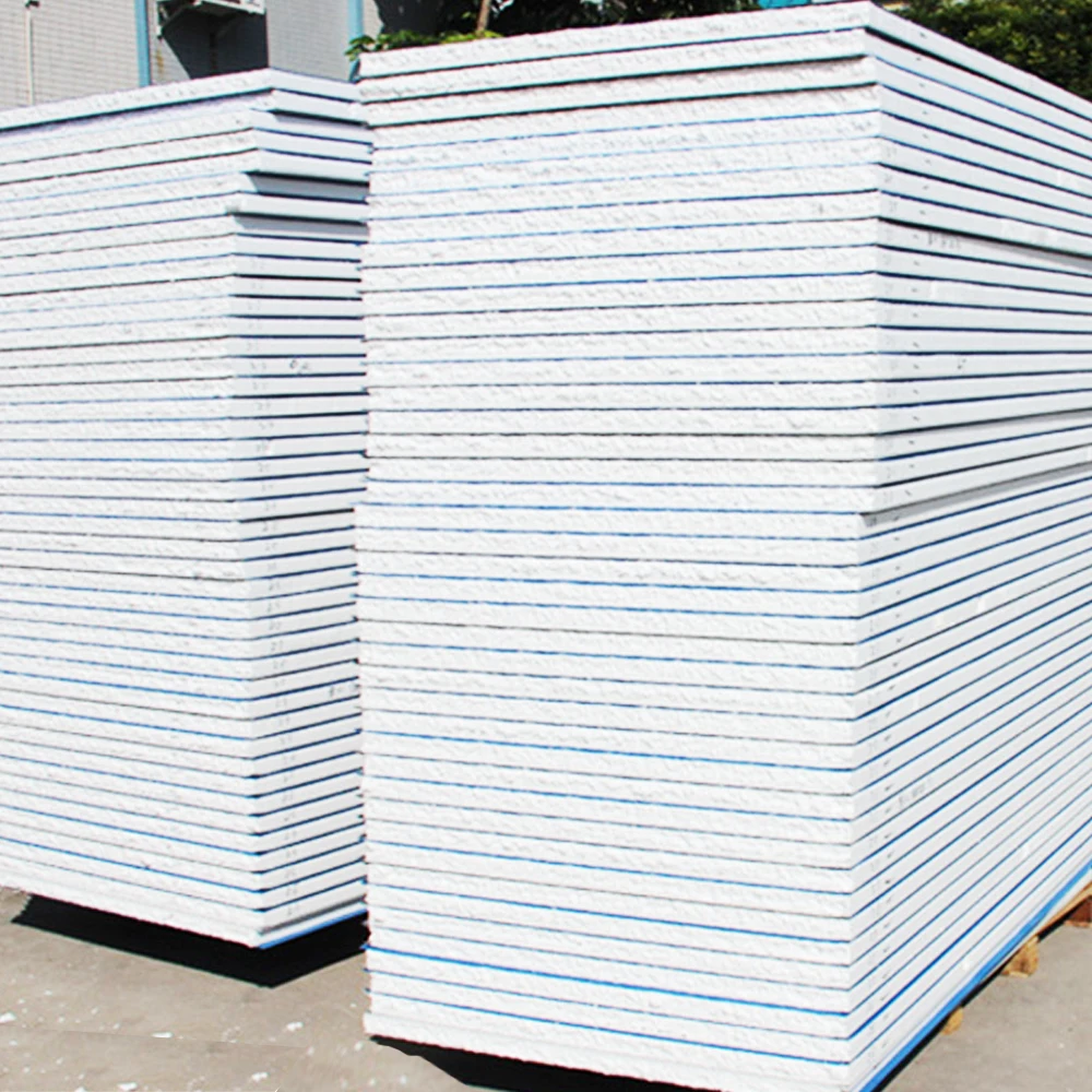 Easy installation mineral wool fire rated 100mm rock wool panel sandwich wall panel for factory house vila