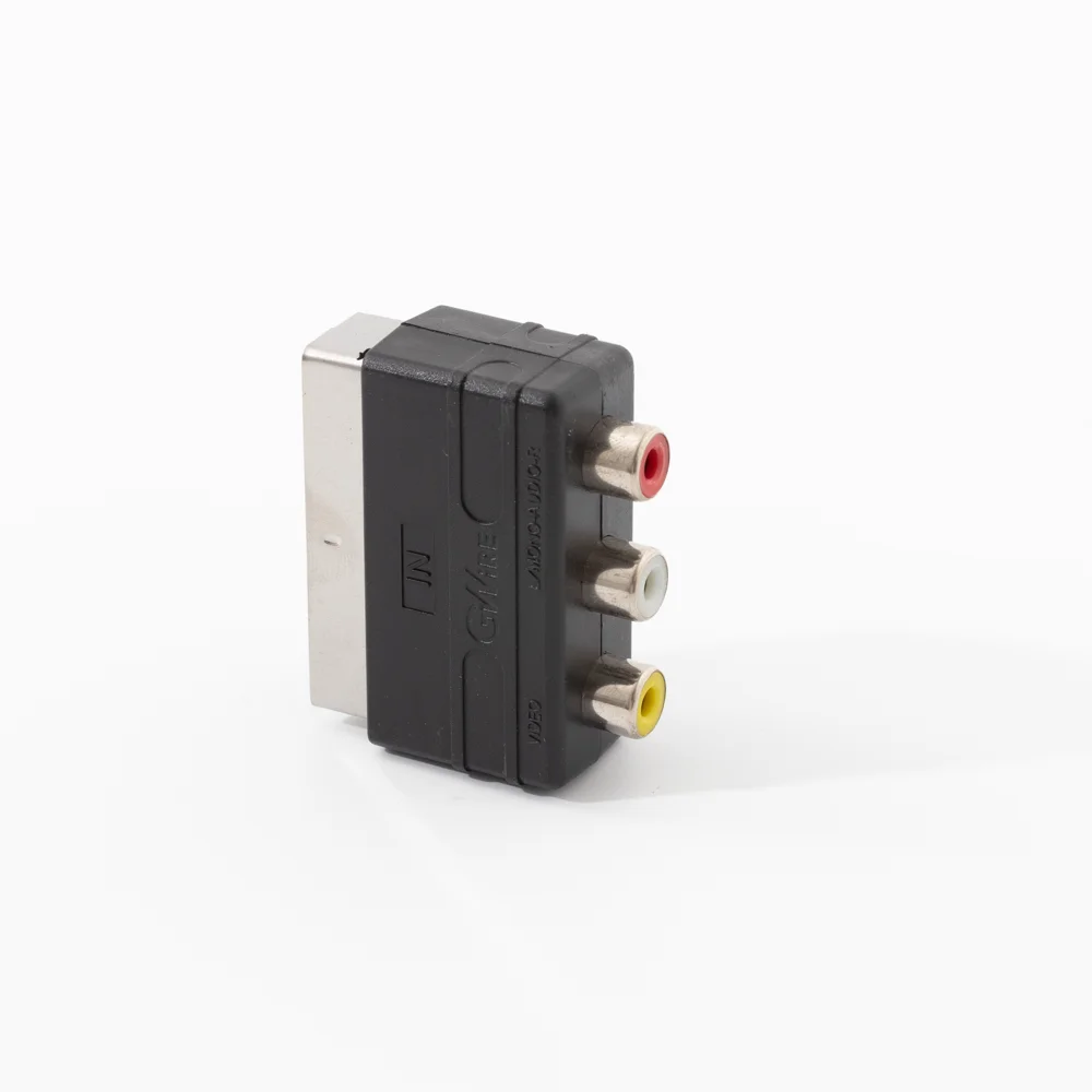 Custom Scart male to 3 RCA female adapter audio video connector Socket Audio Adapter