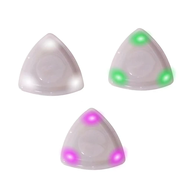 iWord Hot-selling LED Touch Luminous Triangle Picks Flashing Bass Guitar Luminous Guitar Picks