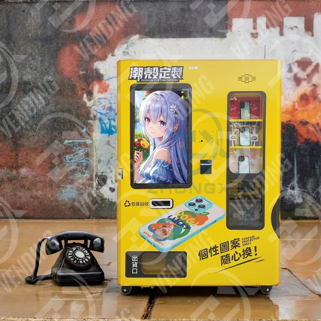 ZXvending 2024 новый торговый автомат самообслуживание автоматический индивидуальный чехол для телефона бизнес