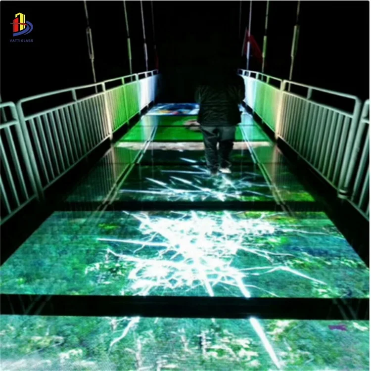 Virtual scene 3D interactive glass bridge laminated glass