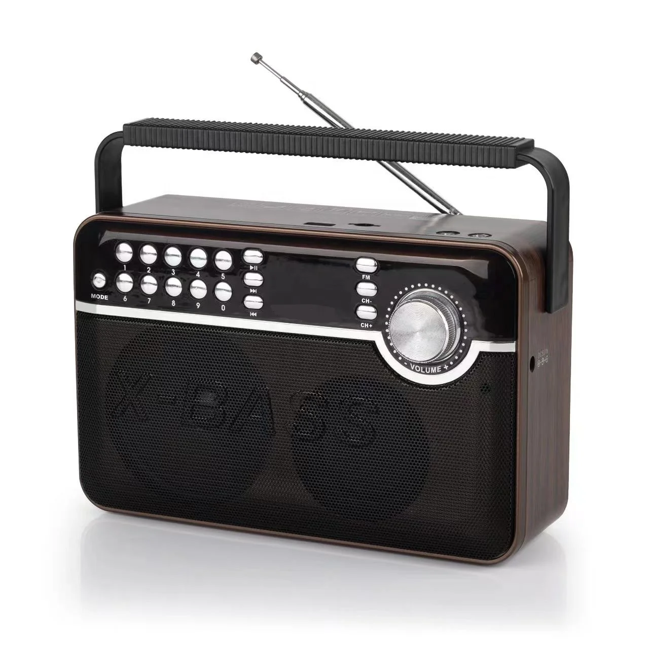 Цифровой Деревянный беспроводной Fm Am Sw 3-диапазонный Hi-Fi громкоговоритель USB слот перезаряжаемый am fm портативное домашнее радио