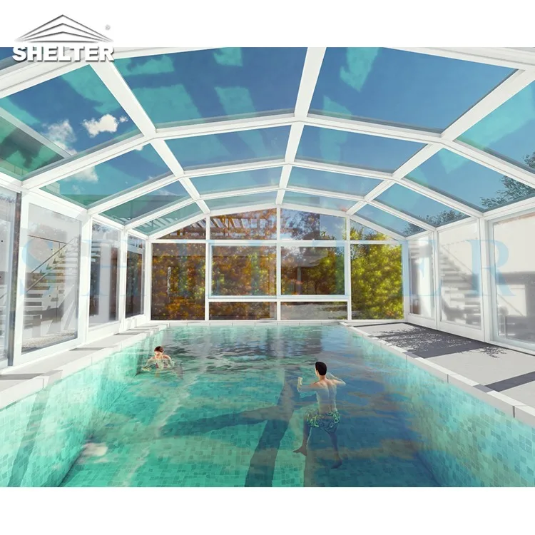Transparent Pool Cover Under Deck Enclosure