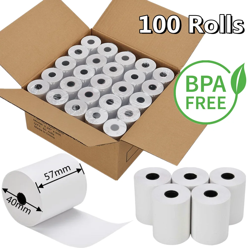 Thermal Paper Roll Bpa Free Pos Paper Roll Thermal 57*40 With Small Tube Core Thermal Paper 80x80