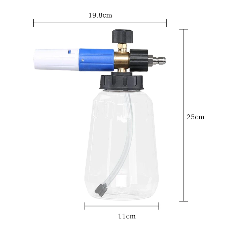 M22-15 Thread Fitting 1000ml High Pressure Foam Cannon Lance Pencil Spraying Fan Spraying Foam Spray Gun