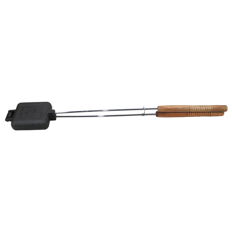 COOKWIN 11x11cm Heavy Duty square Cast Iron Bread Tongs Pie Maker Sandwich Cooking Pan Campfire pie iron