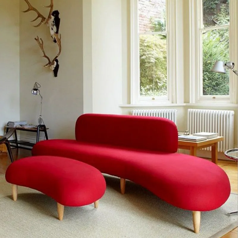 Unusual Beautiful Designer  Circle Shaped Sofa With  Curved Ottoman Modular Living Room Furniture