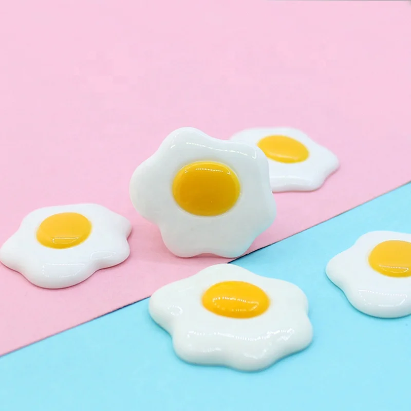 Simulation Re-ment Fried Egg Resin Poached Egg Resin Charms For Phone Shell Beauty Accessories Diy Materials Accessories