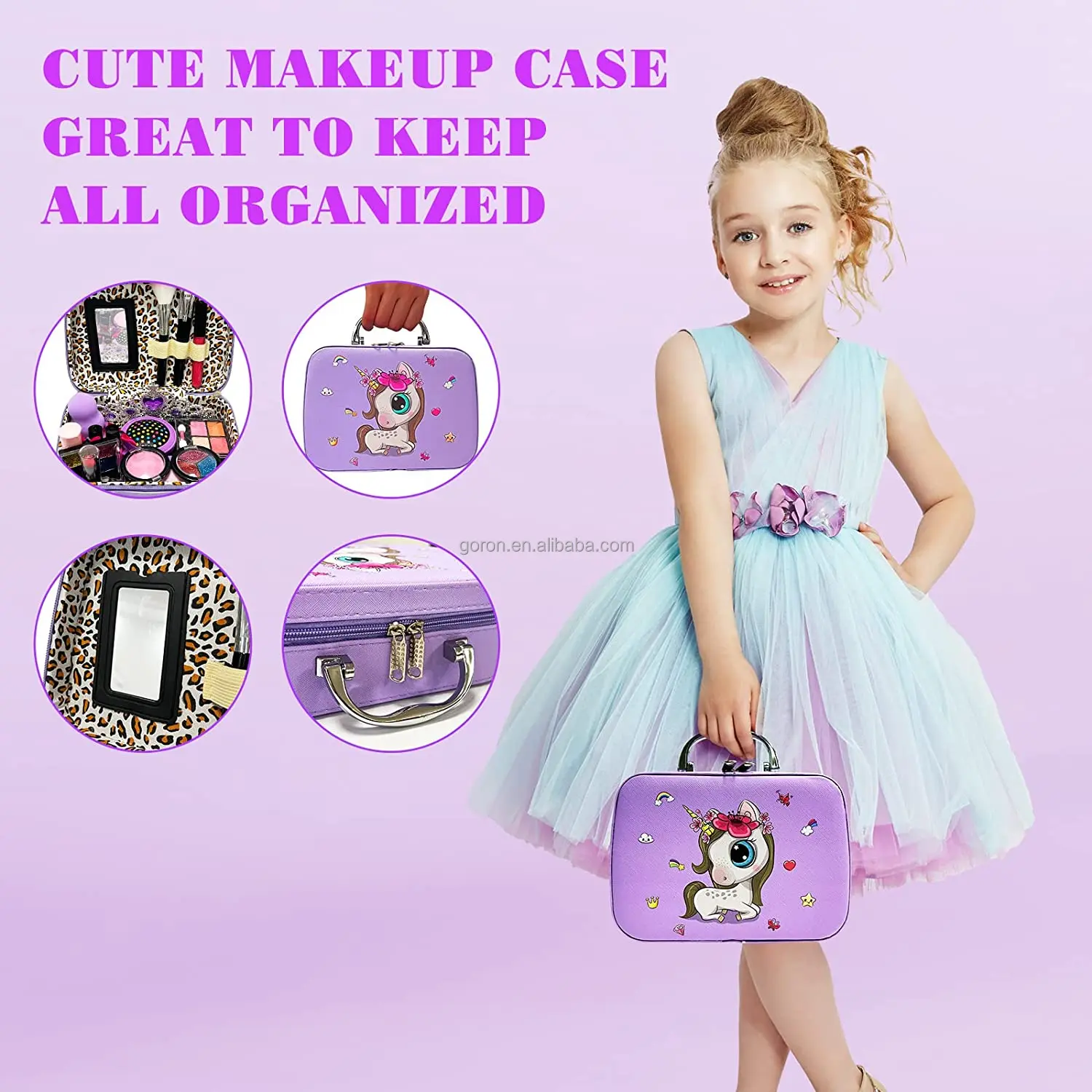 Kids play washable real makeup set toys private labels girls make-up kit