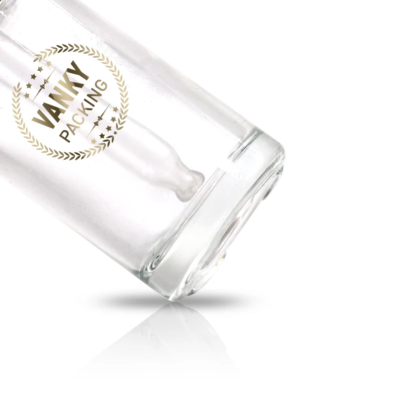 Прозрачная сывороточная стеклянная бутылка 30 мл, роскошная косметическая упаковка для стеклянной бутылки с принтом