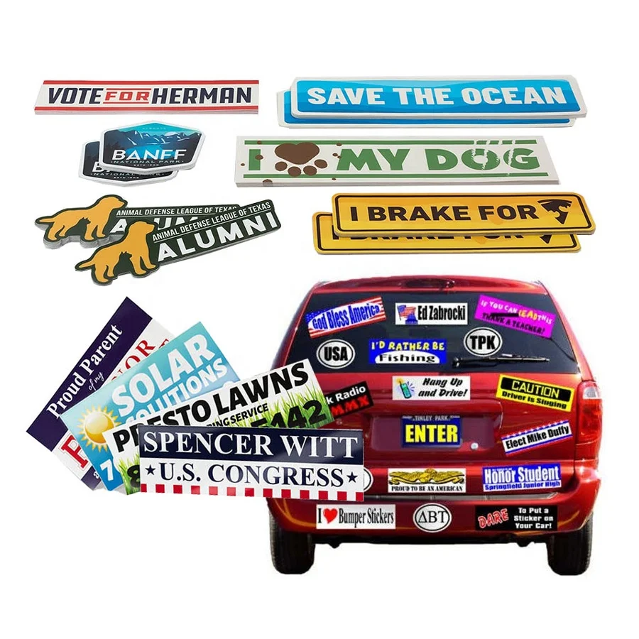 Custom Waterproof UV Resistance Car Decals Stickers Vinyl Die Cut Logo Sticker Car Bumper Sticker