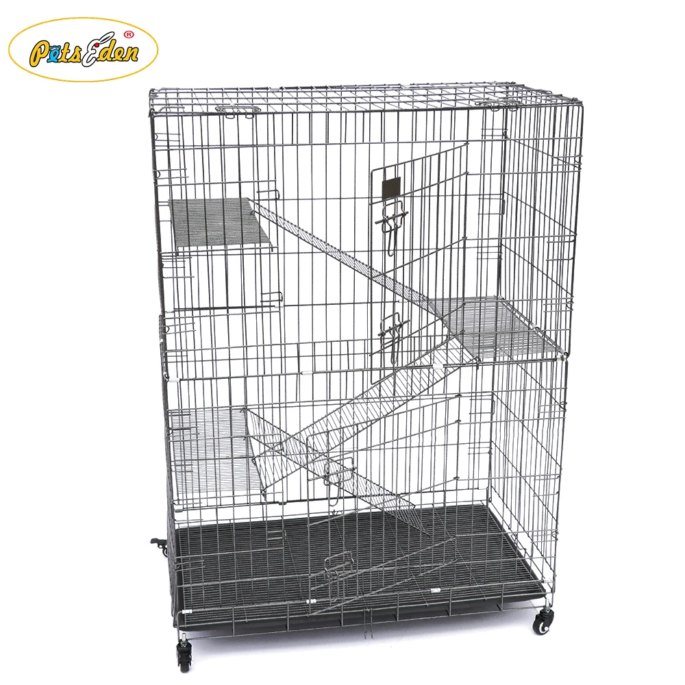 
2/3/4 Layer Large Metal Cat Cages Animal Cage with Plastic Tray 