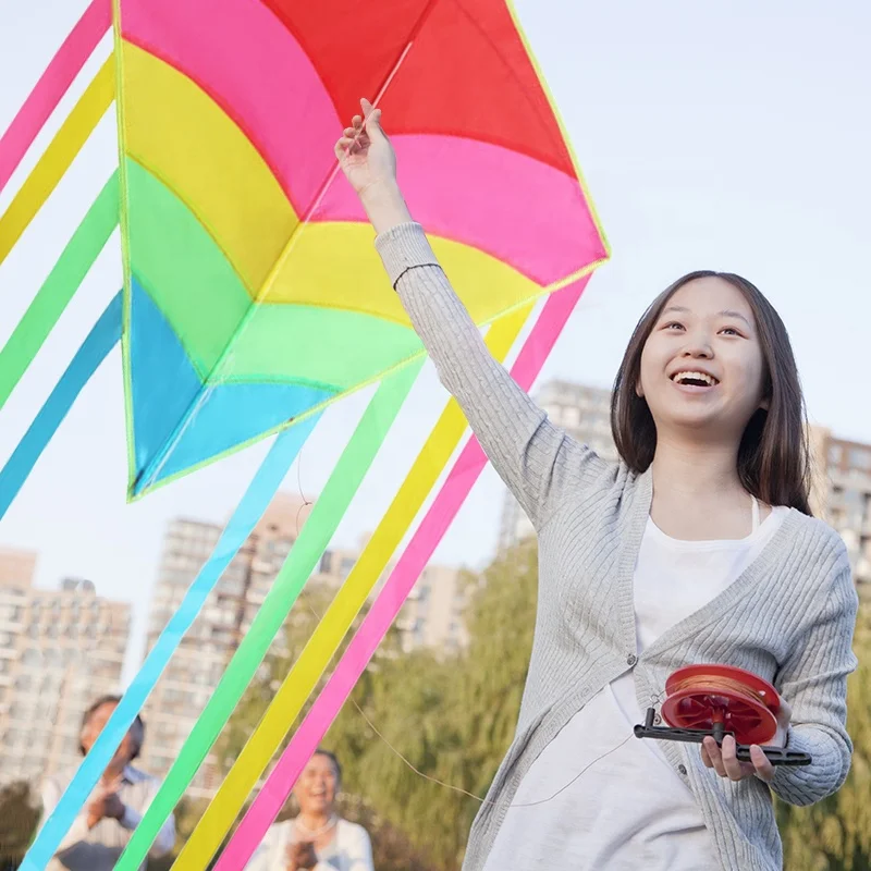 high quality Rainbow Diamond Kite Single Line Beginner Kite for Kids