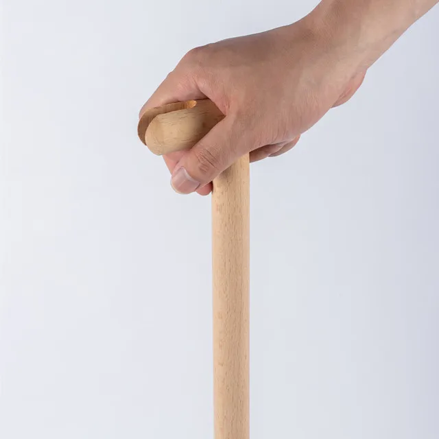 BSCI Factory Natural Long Handle dustpan and wood broom set