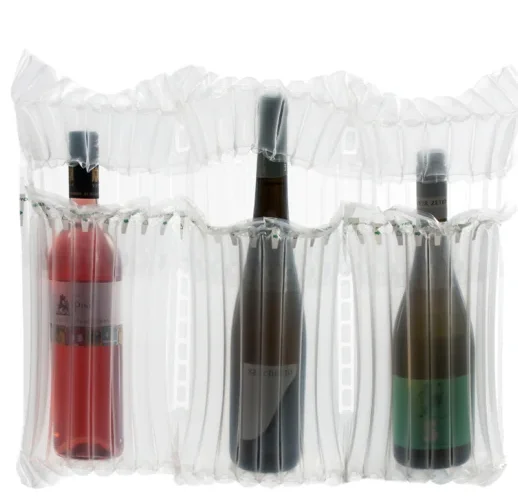 New Transparent Plastic Packing Fruit Milk Powder Bubble Inflatable Post Air Column Bags for Protective Shipping Wine Bottles