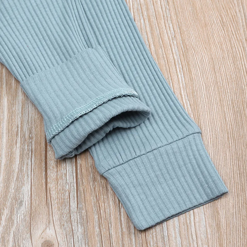 Newborn Baby Girl Clothes Long Sleeve Bodysuit Button Baby Romper Round Collar Jumpsuit