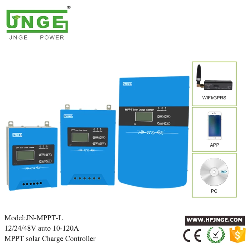  Контроллер солнечной зарядки JNGE MPPT 10 А 20 30 40 50 60 70 80 100 120 с Wi-Fi GPRS 12 В 24 в 48