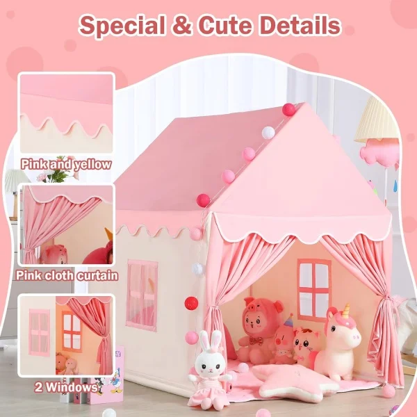 Kids Tent with Padded Mat,  Kids Playhouse Play Tents for Toddlers - Kids Play Tent Indoor Toy House Gifts for Girls Boys