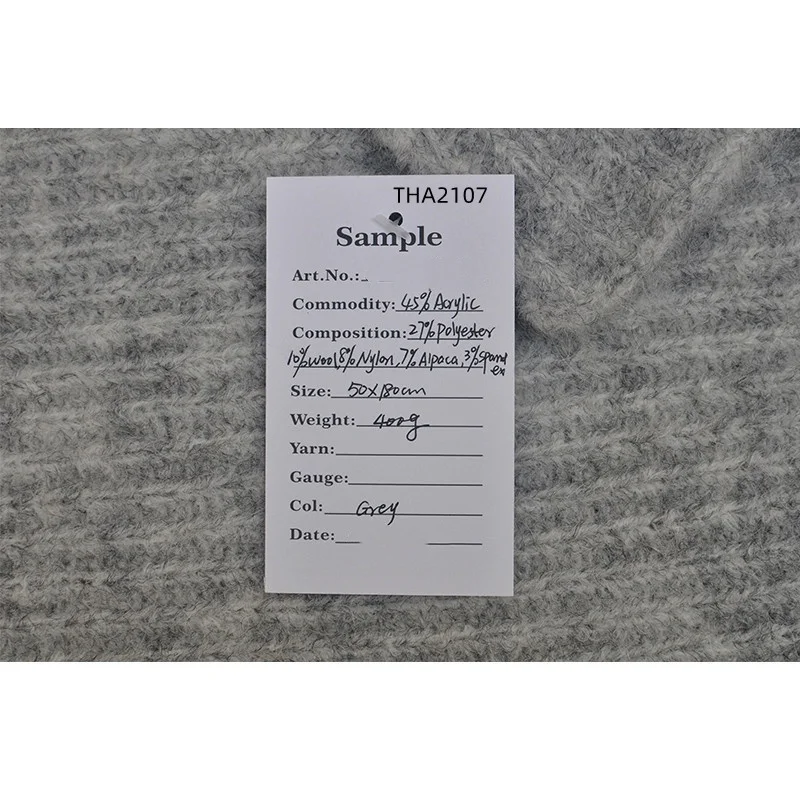 BLUE PHOENIX sweater knitted shawl scarf 45% acrylic 27% polyester 10% wool 7% alpaca 3% spandex chunky stripe heather gray