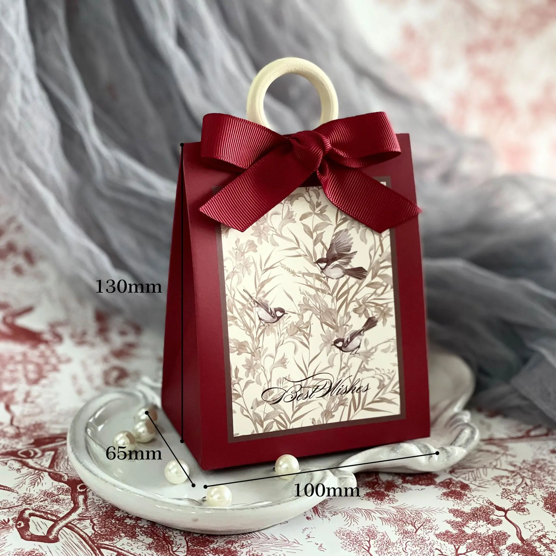 New Fashion Bird Vintage French Sen Series Green Champagne Wine Red Texture Wedding Gift Sugar Box